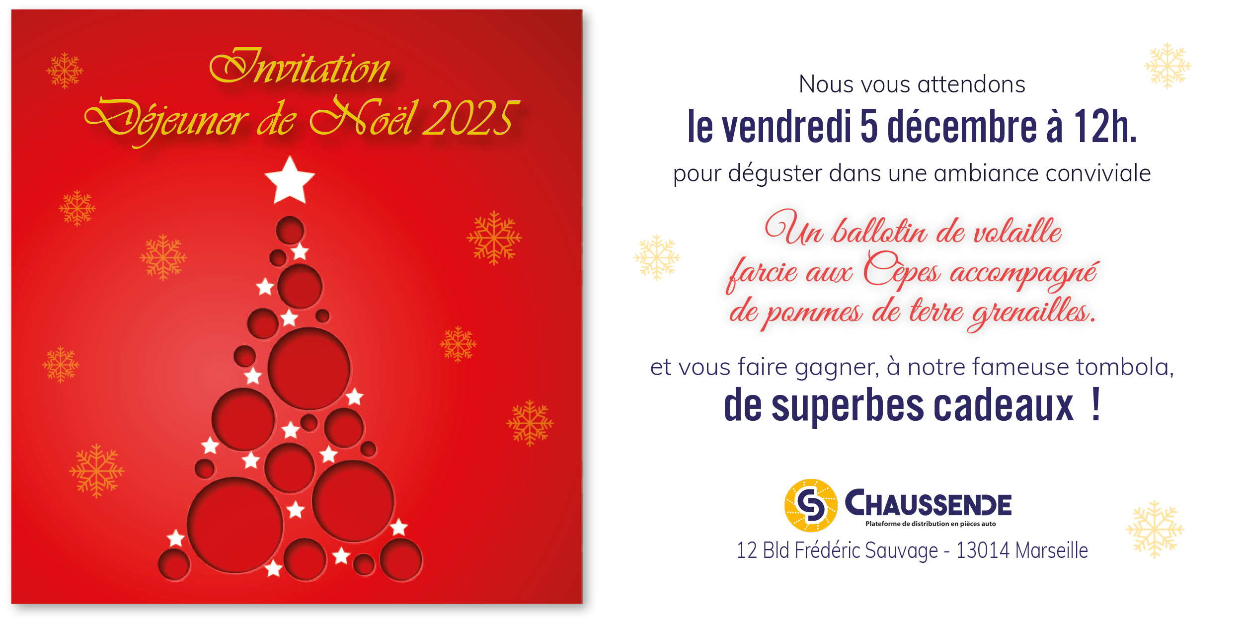 Invitation déjeuner de Noël 2025 - Marseille